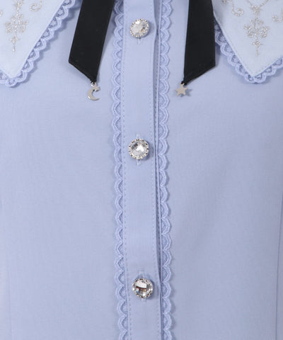 Ciel Étoile Embroidery Collar Blouse