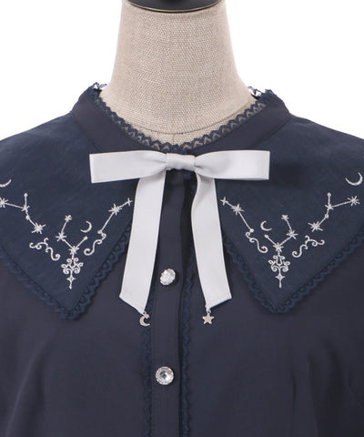 Ciel Étoile Embroidery Collar Blouse