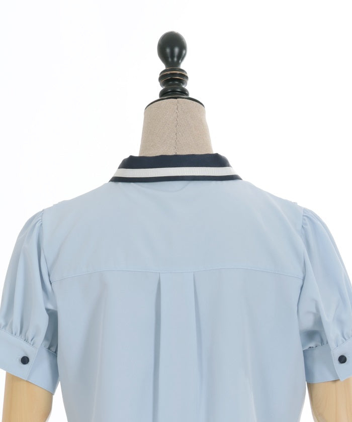 Blouse with Embroidery Ribbon Brooch