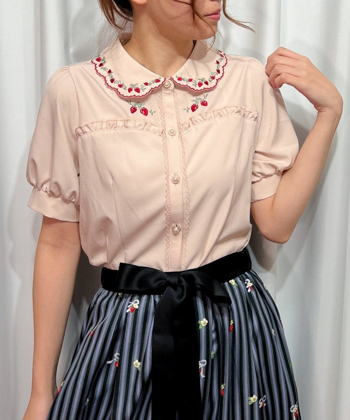 Strawberry Embroidery Blouse