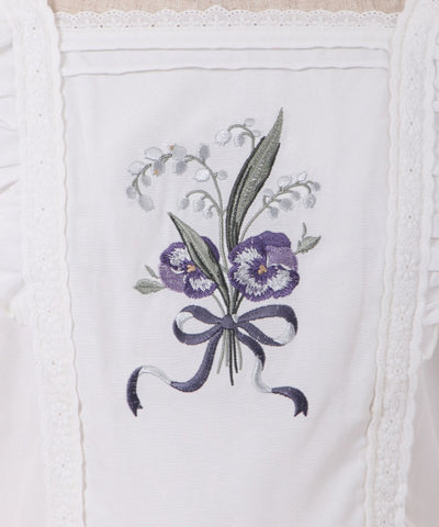 Muguet Fleur Embroidery Top