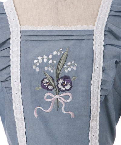 Muguet Fleur Embroidery Top
