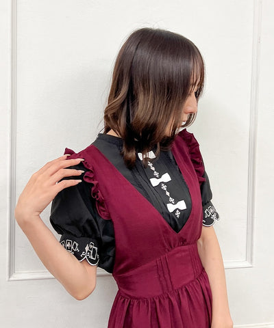Playing Cards Embroidery Petit Ribbon Blouse