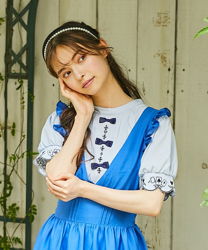 Playing Cards Embroidery Petit Ribbon Blouse