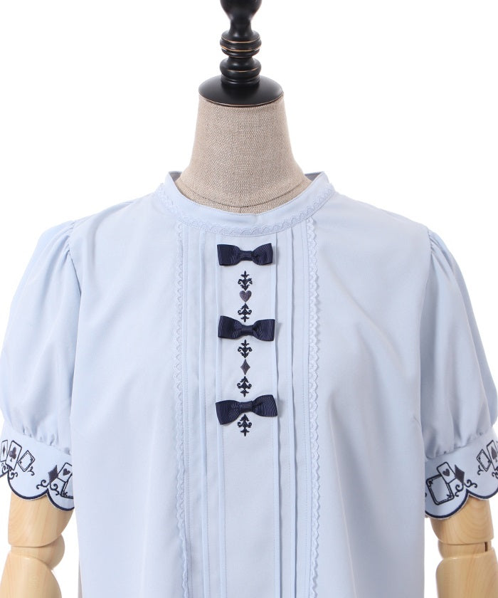 Playing Cards Embroidery Petit Ribbon Blouse