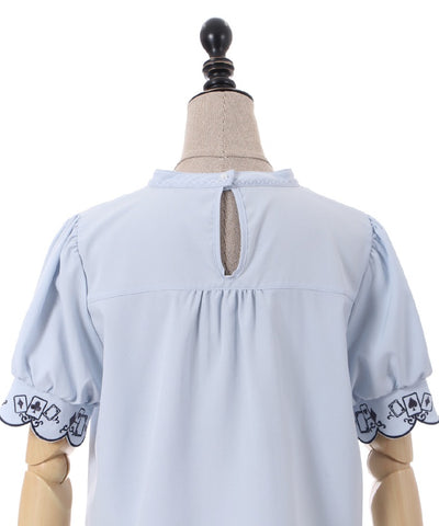 Playing Cards Embroidery Petit Ribbon Blouse