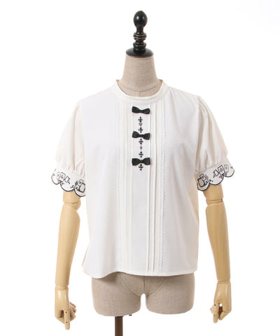 Playing Cards Embroidery Petit Ribbon Blouse