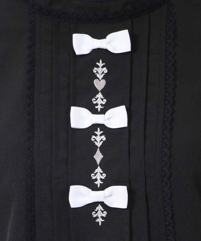Playing Cards Embroidery Petit Ribbon Blouse