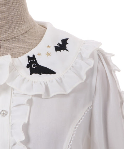 Halloween Night Embroidery Blouse