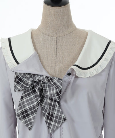 Sailor Blouse with Check Ribbon