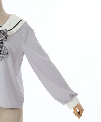 Sailor Blouse with Check Ribbon