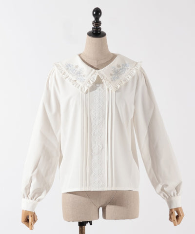 Ice Crystal Embroidery Blouse