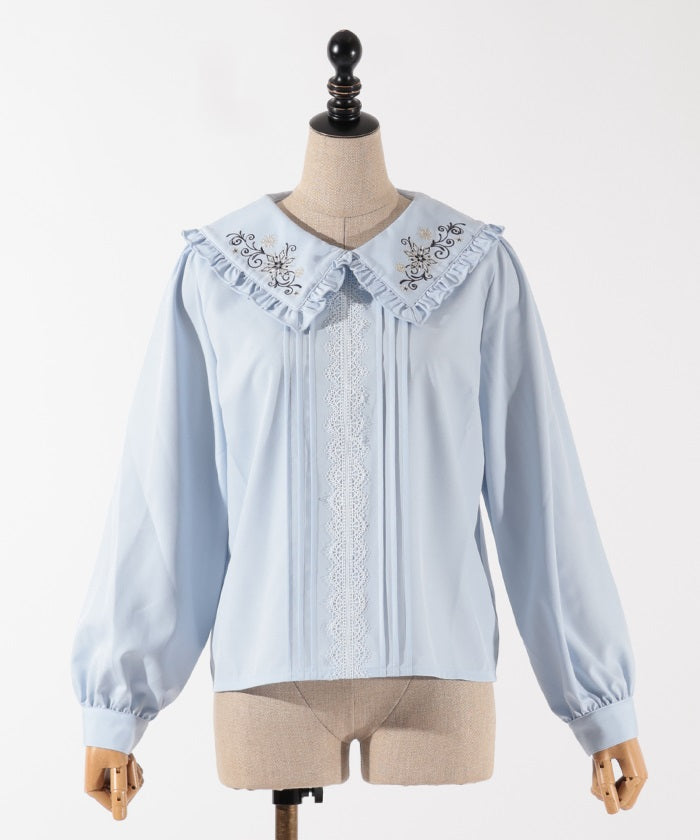 Ice Crystal Embroidery Blouse