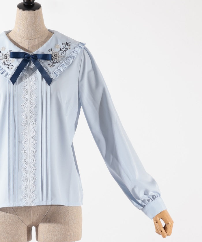 Ice Crystal Embroidery Blouse