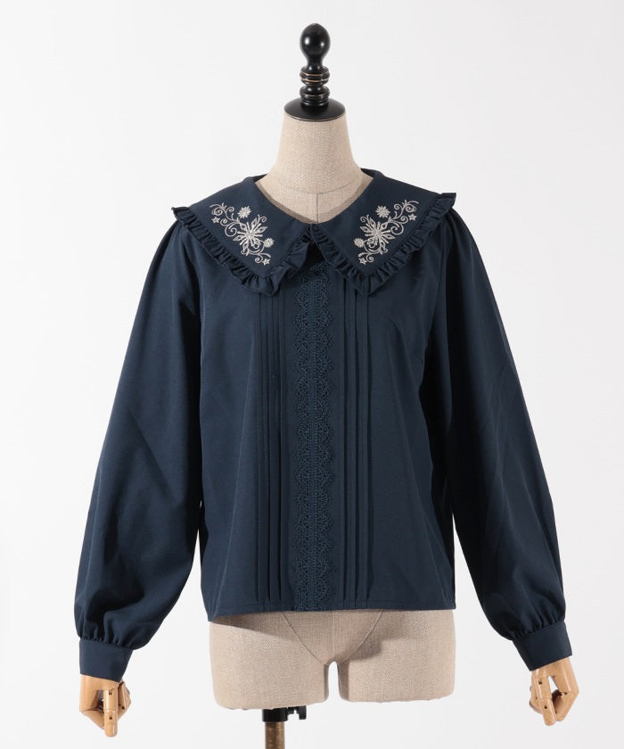 Ice Crystal Embroidery Blouse
