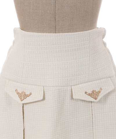 Flap Design Tweed Skirt
