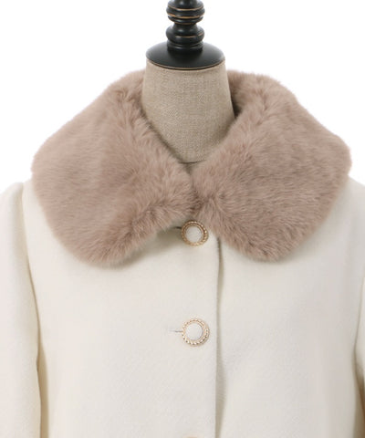 Fur Collar Scalloped Coat