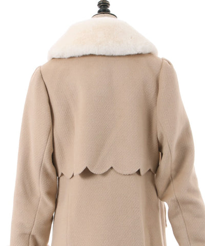 Fur Collar Scalloped Coat (Pre-order)
