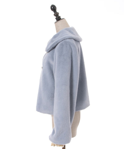 Ribbon Clasp Fur Coat (Pre-order)