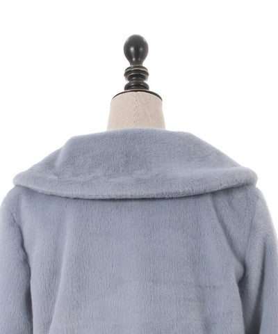 Ribbon Clasp Fur Coat (Pre-order)