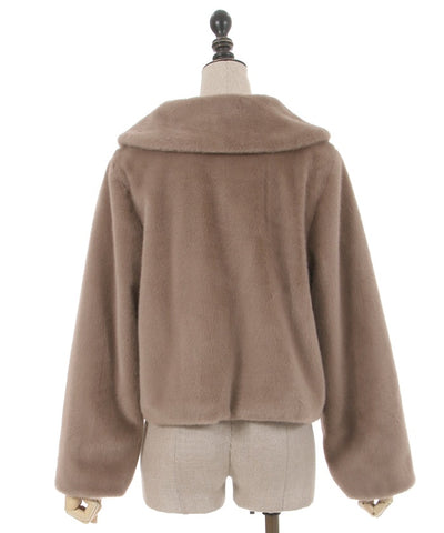 Ribbon Clasp Fur Coat (Pre-order)