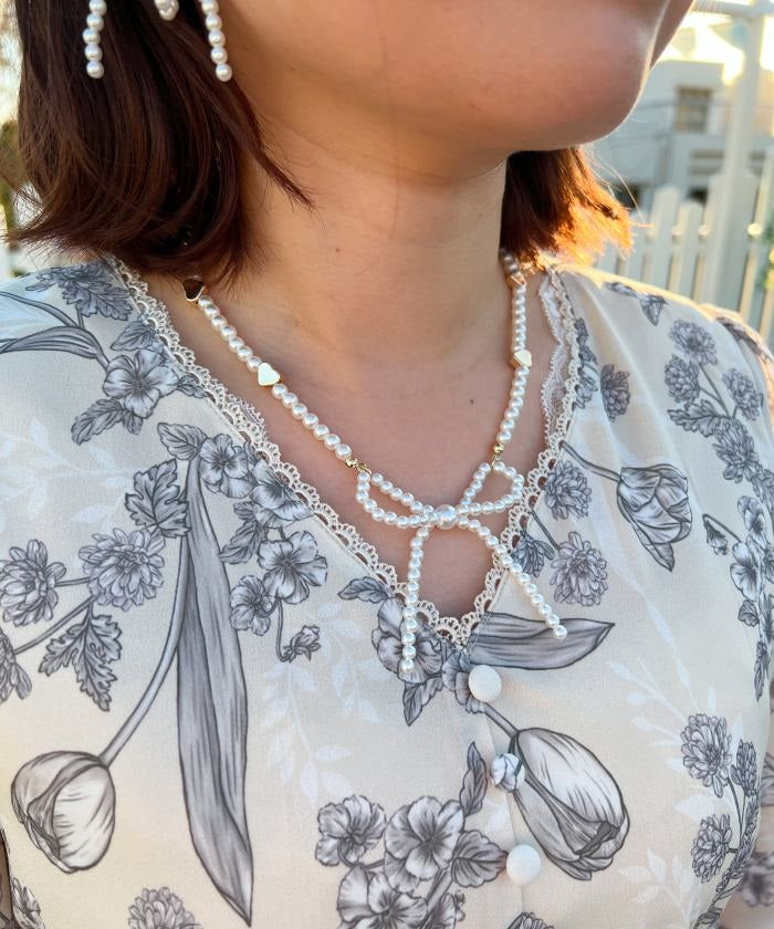 Pearl Ribbon Necklace