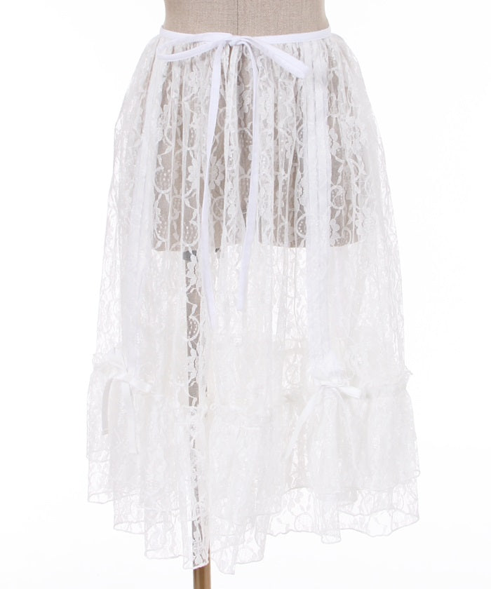 Lace Drawstring Overskirt