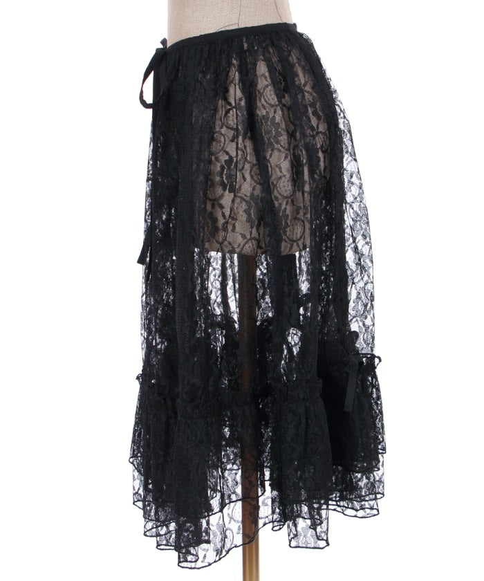 Lace Drawstring Overskirt