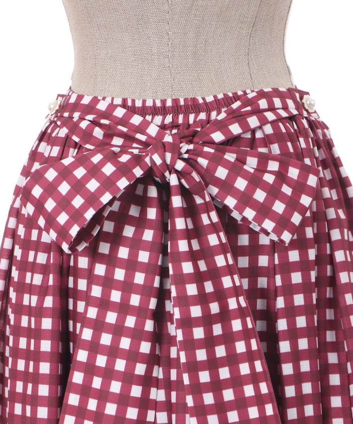 Gingham Check Pattern Skirt