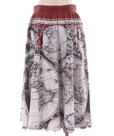Vintage Map Pattern Skirt
