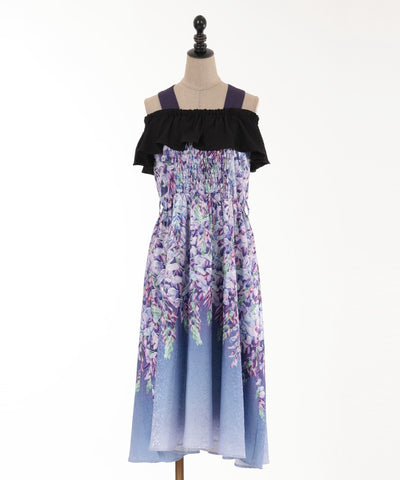 Wisteria Flower Color-Coordinated Frill Dress