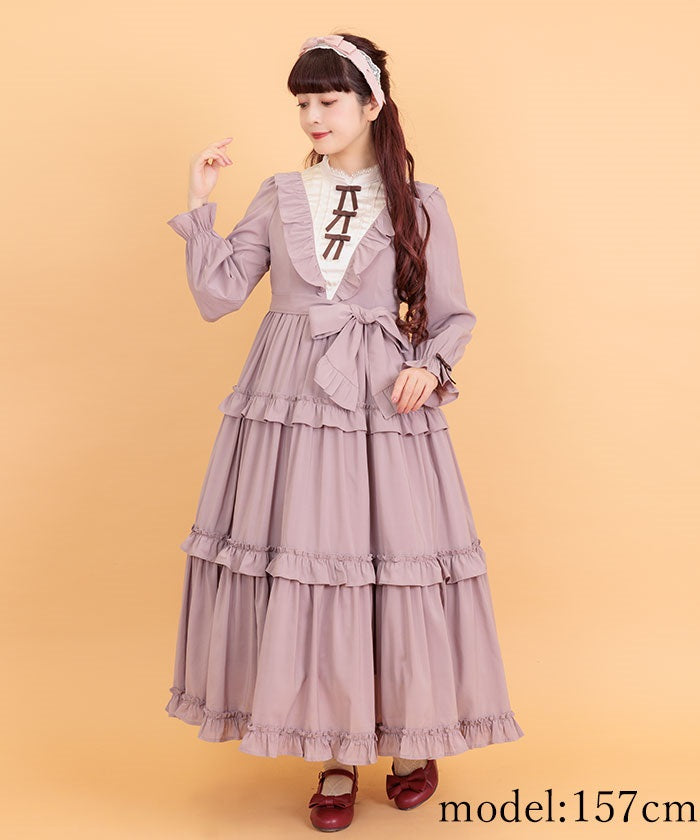 クラシカルフリルロングワンピ