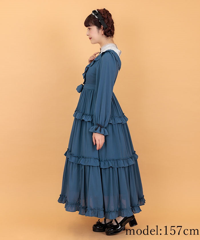 クラシカルフリルロングワンピ