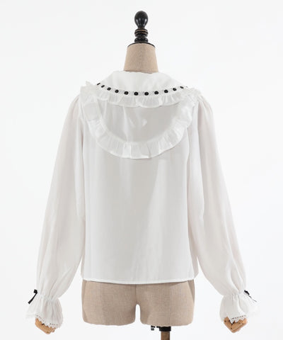 Ladder Lace Round Collar Blouse