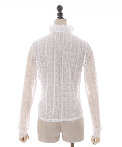 Vertical Patterned Lace Pullover