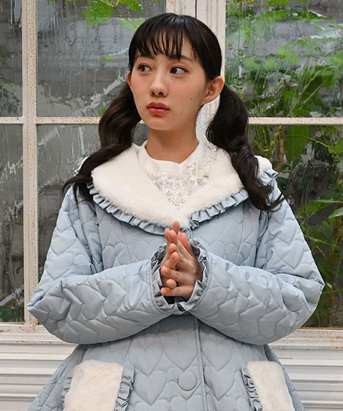 Heart Quilted Coat – axes femme from JAPAN