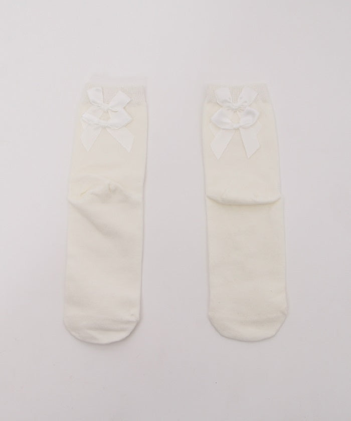 Back Ribbon Crew Socks