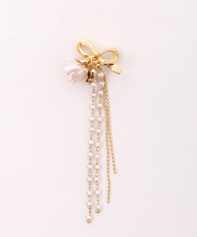 Ribbon Flower Non-Pierce Earrings