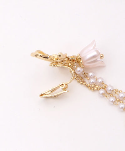 Ribbon Flower Non-Pierce Earrings