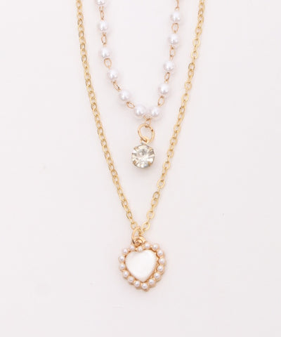 Heart Charm Double Necklace