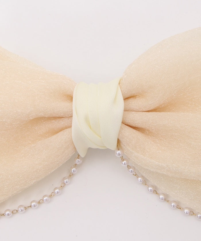 Barrette Clip with Pearl Chains