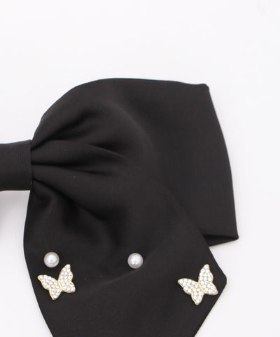 Butterfly Charm Ribbon Barrette Clip