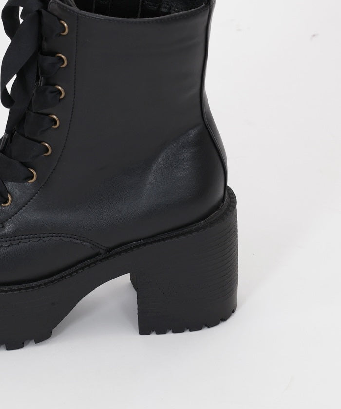Lace Up Mid-Calf Boots