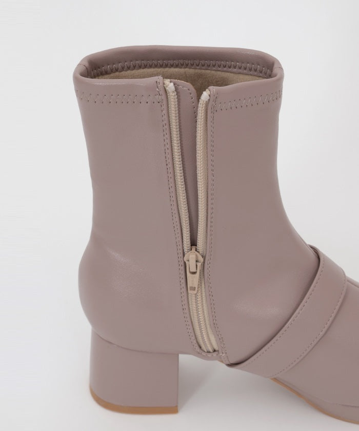 Mid-Calf Boots with Pearl Buckles