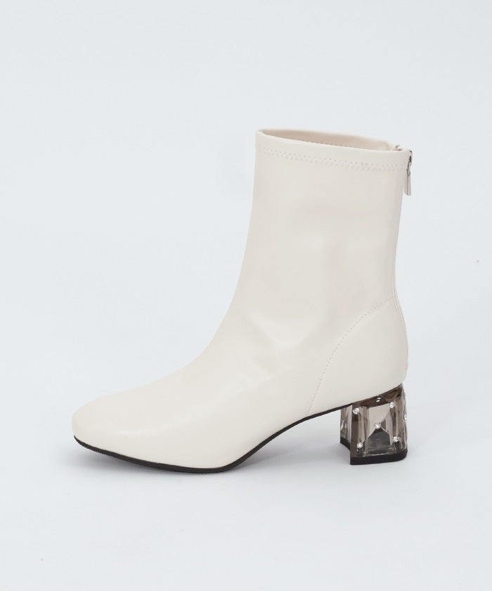 Clear Heel Boots with Bijoux