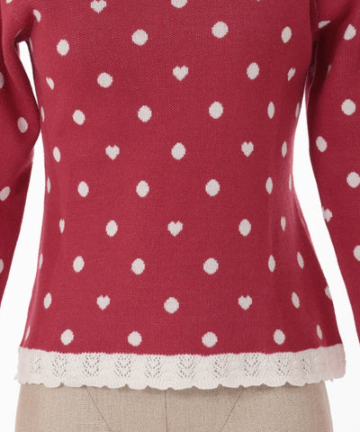 Heart Dot Knit Pullover