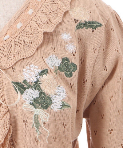 Dandelion Embroidery Knit Bolero