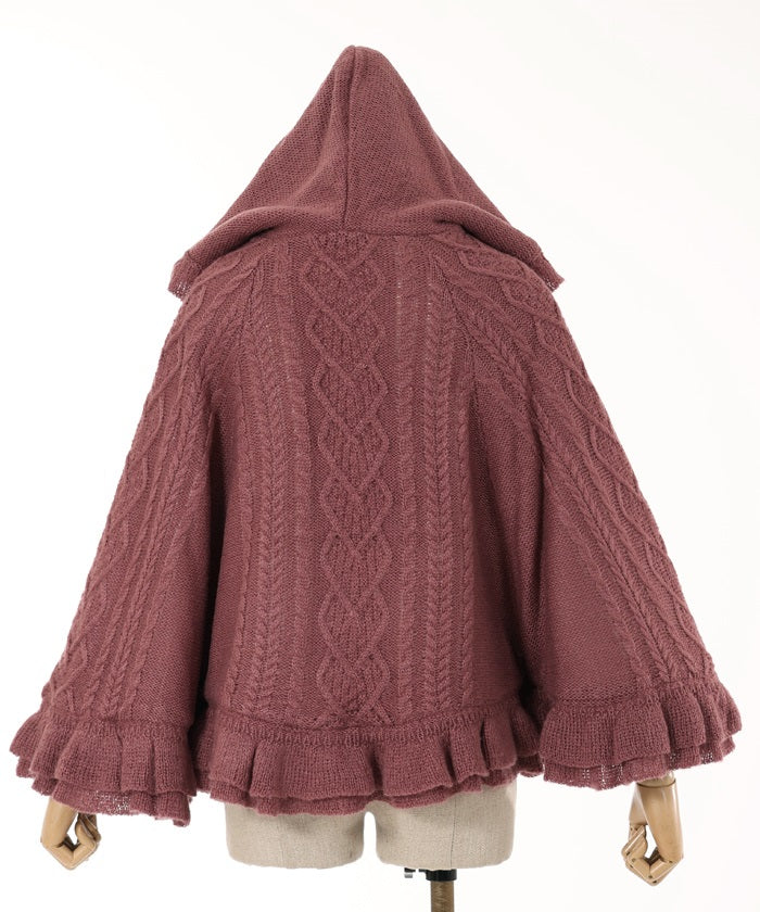Girly Reverse Fleece Knit Cape