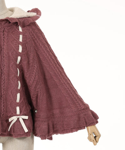 Girly Reverse Fleece Knit Cape
