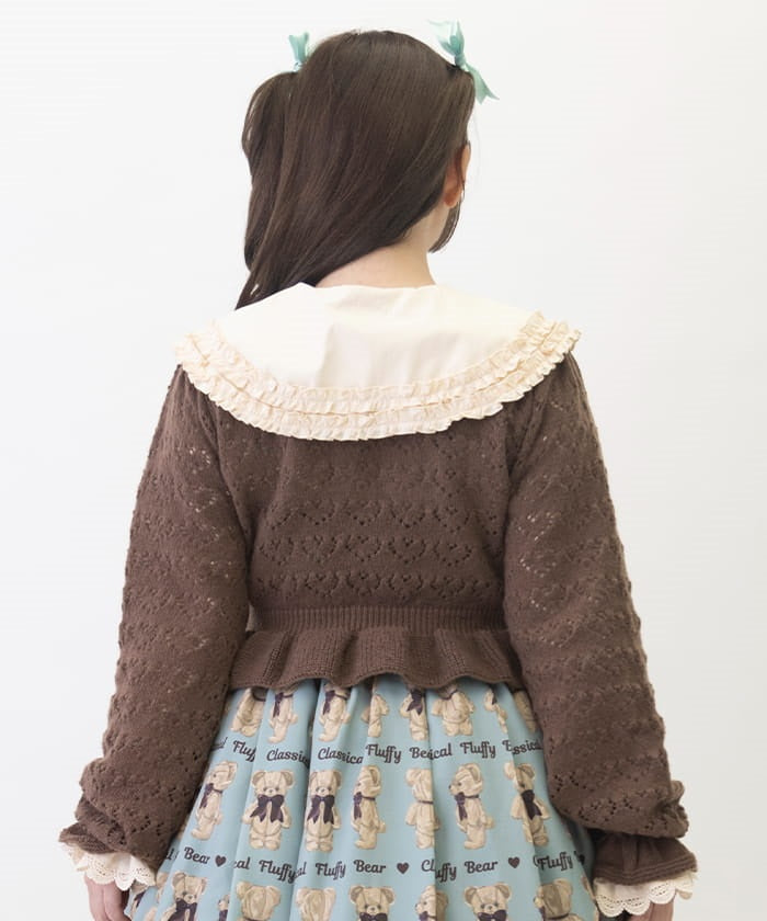 Bear Brooch Knit Bolero – axes femme from JAPAN